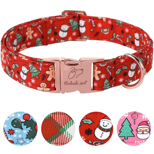 Babole Pet Weihnachts-Hundehalsband für kleine Hunde – niedliches Winter-Festival-Halsband, verstellbar, rot, Weihnachts-Haustier-Metallschnalle, Halsband für Welpen, Mädchen, Jungen, Hündinnen, Größe Babole Pet Weihnachts-Hundehalsband für kleine Hunde – niedliches Winter-Festival-Halsband, verstellbar, rot, Weihnachts-Haustier-Metallschnalle, Halsband für Welpen, Mädchen, Jungen, Hündinnen, Größe von Babole Pet