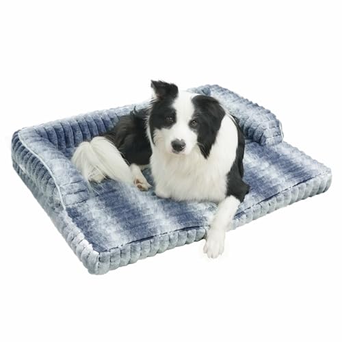 Baby beast Hundebetten, wasserdicht, Memonry Foam, XL, großes Hundebett, Plüsch, rutschfest und Eierkisten-Schaumstoff, Couchbett mit waschbarem, abnehmbarem Bezug, Khaki-Tigerstreifen (hellgrau, von Baby beast