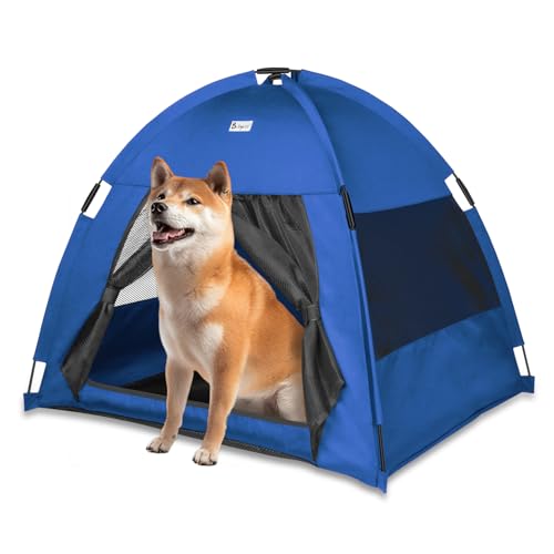 Babyezz Hunde/Katzenzeltbett, Wasserdichtes Tipi Zelt,Atmungsaktives,Waschbares Hundehaus Für Drinnen Und Draußen,Tragbares Hundehöhle/Katzen Höhle,Für Kätzchen,Welpen (Blau, L) von Babyezz