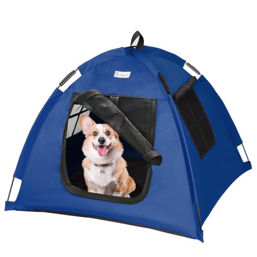 Babyezz Hunde/Katzenzeltbett, Wasserdichtes Tipi Zelt,Atmungsaktives,Waschbares Hundehaus Für Drinnen Und Draußen,Tragbares Hundehöhle/Katzen Höhle,Für Kätzchen,Welpen (Blau, S) von Babyezz