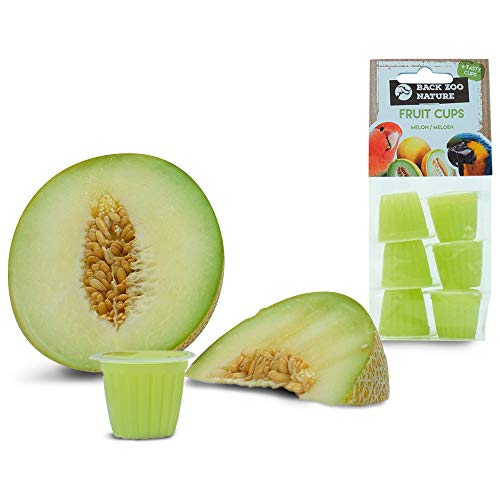 Fruit Cups Melone – Jelly Papageien Leckerlis – Packung mit 6 saftigen Leckereien für Vögel von Back Zoo Nature