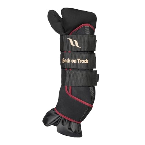 Back on Track Royal Quick Wraps Deluxe Pferdebeinbandagen für Pferdesport, flexibel, stützend, mit Klettverschluss, Weinrot, 40,6 cm, Größe L von Back on Track