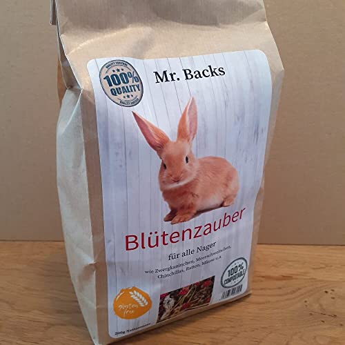 Mr Backs Blütenzauber für Kaninchen und Nager - 200 g - Kräuter und Blütenmischung für Kleintiere von Backs