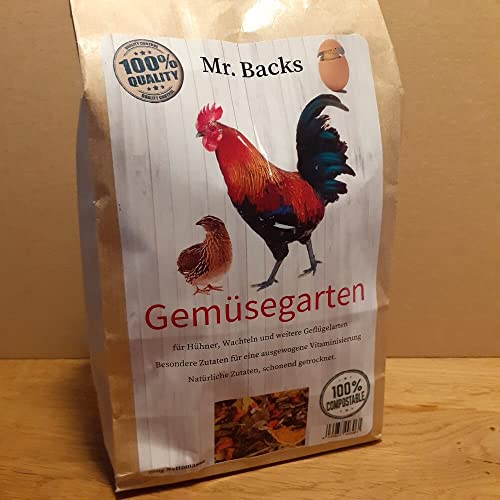 Mr Backs Gemüsegarten für Geflügel - 250 g - Eine Mischung aus Kräutern und Gemüse mit hohem Rohfaseranteil bei Hühnern, Wachteln und Geflügel Mr Backs Gemüsegarten für Geflügel - 250 g - Eine Mischung aus Kräutern und Gemüse mit hohem Rohfaseranteil bei Hühnern, Wachteln und Geflügel von Backs