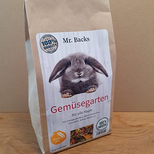 Mr Backs Gemüsegarten für Kaninchen und Nager - 250 g - Kräuter und Gemüse für Kleintiere von Backs