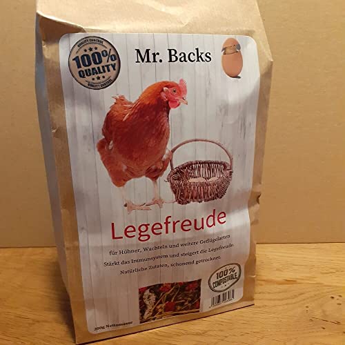 Mr Backs Legefreude für Geflügel - 200 g - Eine Mischung aus Kräutern und Blüten für mehr Vitalität bei Hühnern, Wachteln und Geflügel von Backs