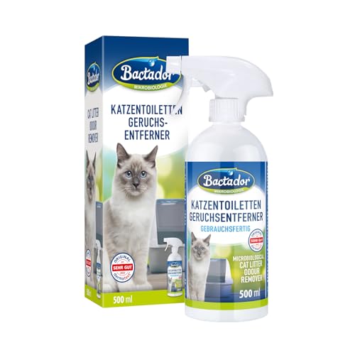 Bactador Enzymreiniger Katzenurin - Katzentoiletten Geruchsentferner Spray 500ml - Mikrobiologischer Geruchsneutralisierer - Hund/ Katzenurin Geruchsentferner: Porentiefe Reinigung in der Tierumgebung von Bactador