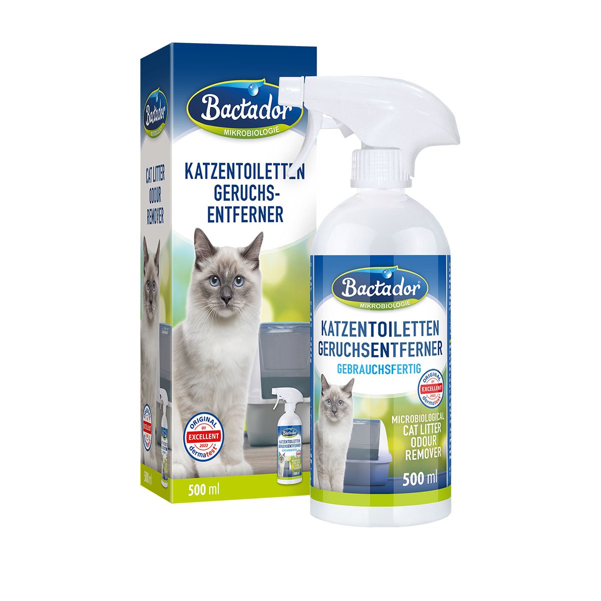Bactador Katzentoiletten - Geruchsentferner Spray 500ml von Bactador