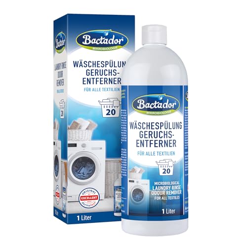 Bactador Wäschespülung Geruchsentferner 1L - Mikrobiologischer Hygienespüler Wäsche für alle Textilien - Enzymreiniger & Geruchsentferner Wäsche - Hygiene Waschmittel - Geruchsneutralisierer von Bactador