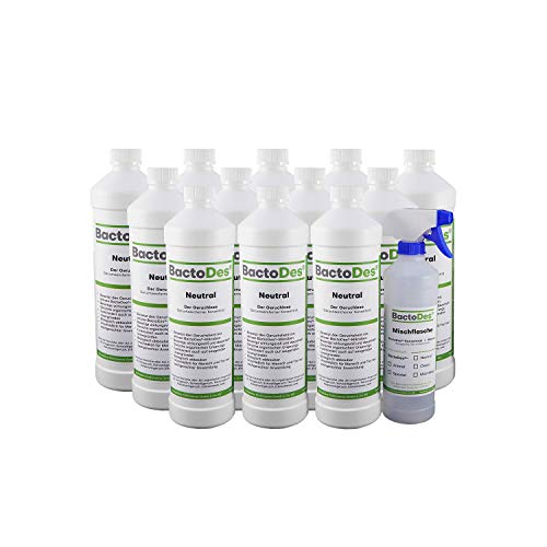BactoDes Neutral Geruchsneutralisierer, Geruchsentferner, Geruchskiller Reiniger, Urin, Katzenurin, 12 x 1 Liter Spray von BactoDes