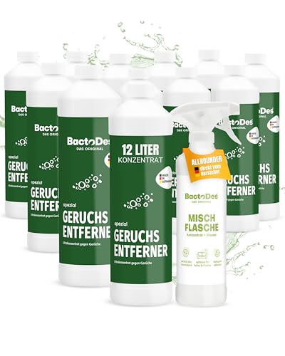 BactoDes - Spezial Geruchsneutralisierer 12L Konzentrat mit Spray-Mischflasche - Universal Enzymreiniger mit bio Mikroben-Wirkung - Effektiver Geruchsentferner für sämtliche unangenehme Gerüche BactoDes - Spezial Geruchsneutralisierer 12L Konzentrat mit Spray-Mischflasche - Universal Enzymreiniger mit bio Mikroben-Wirkung - Effektiver Geruchsentferner für sämtliche unangenehme Gerüche von BactoDes