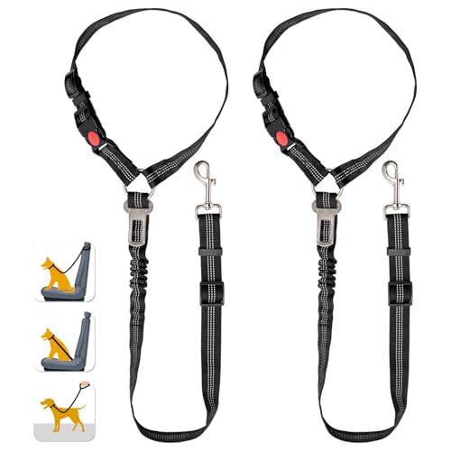 Anschnallgurt Hunde Auto Verstellbarer - 2 Stück Hundegurt fürs Auto mit Universalschnalle und elastischem, 2-in-1 Hundeanschnaller Auto für Alle Hunderassen & Autotypen Anschnallgurt Hunde Auto Verstellbarer - 2 Stück Hundegurt fürs Auto mit Universalschnalle und elastischem, 2-in-1 Hundeanschnaller Auto für Alle Hunderassen & Autotypen von Bafiwu