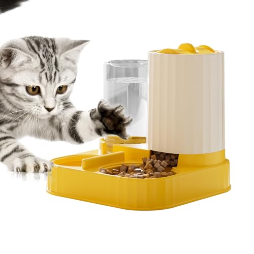 Automatischer Katzenfutterautomat,Großvolumiger Wasserspender Napf,Automatischer Futterautomat Für Katzen Trockenfutter Wasserspender - Für Welpe Katze Kleintier Innenbereich Außenbereich Zuhause Wohn von Bagiaope