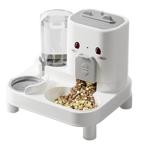Futterspender Katze | Futter- und Wasserspender | 2-In-1 Automatischer Katzenfutter & Wasserspender Set, 800ml Wasser + 1,8l Futterautomat, Abnehmbarer, Für Katzen, Kleine Hunde & Welpen Futterspender Katze | Futter- und Wasserspender | 2-In-1 Automatischer Katzenfutter & Wasserspender Set, 800ml Wasser + 1,8l Futterautomat, Abnehmbarer, Für Katzen, Kleine Hunde & Welpen von Bagiaope