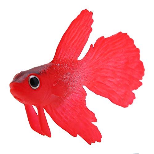 Aquarium Dekoration Silikon Kleine Fische Aquarium Fischglas Kunststoff Schwimmen Goldfisch Betta Fisch Lustige Künstliche Silikon Ornament Rot Betta Fisch (Nr. 1 Roter Kampffisch) von Bagima