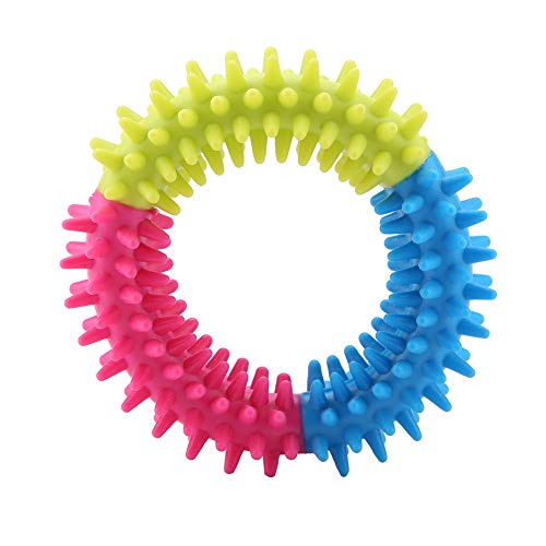 Bagima Hundekauspielzeug mit DREI Farbigen Zähnen, 11 X 11 X 3 cm, Niedliche Form, Kauspielzeug, Zahnreinigungsspielzeug für Haustiere, Hunde, Welpen von Bagima