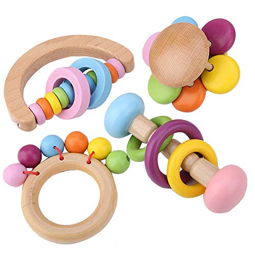 Bagima Playg Kauspielzeug für Wellensittiche, 19 X 13 X 6 cm, 4 Stück, Kauspielzeug für Vögel, Hängendes Holzspielzeug, Spielzeugset von Bagima