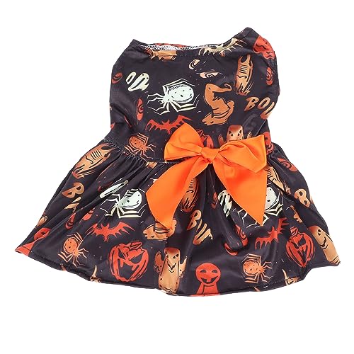 Halloween-Hundekleid, Leichte Halloween-Samtkleidung, Hundekostüm, Einzigartiges Muster, Bequeme, Weiche Urlaubsoutfit-Kleidung, Hundekleider für Welpen von Bagima