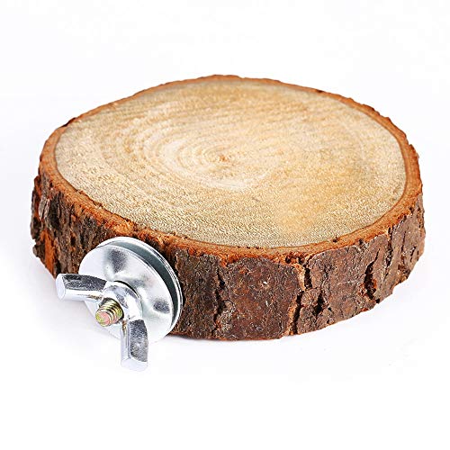 Korkholz-Plattform, Barsch, Holz, 7 X 7 X 3 cm, Haustier-Vogelkäfig, Kauspielzeug, Naturholz-Standplattform für Sittiche, Nymphensittiche von Bagima
