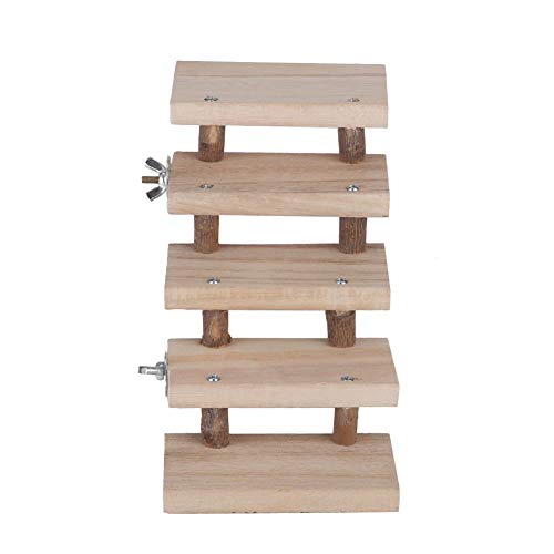 Bagima Leiter Hamsterkäfig-Zubehör 12×5×6 5 Schichten Holz Hamsterleiter Spielzeug Klettertreppe Haustierspielzeug Geschenk Käfigzubehör von Bagima