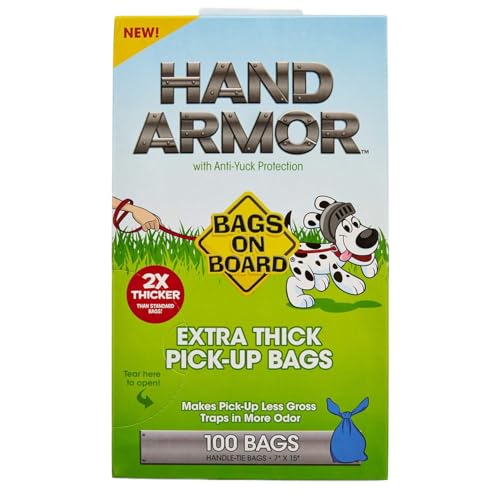Bags on Board Hand Armour Kotbeutel Extra Stark - 100 Beutel Mit Griff, 3203940030, blau, 100 kotbeutel von Bags on Board
