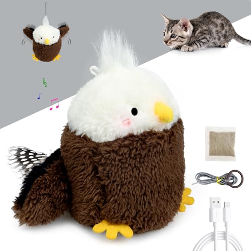 Baguuaray Katzenminze Spielzeug Fliegender Vogel Katzenspielzeug, Katzenspielzeug Selbstbeschäftigung Vogel, Berührungsaktiviertes Aufladbar Interaktives Flappy Bird Cat Toy (Eagle) von Baguuaray