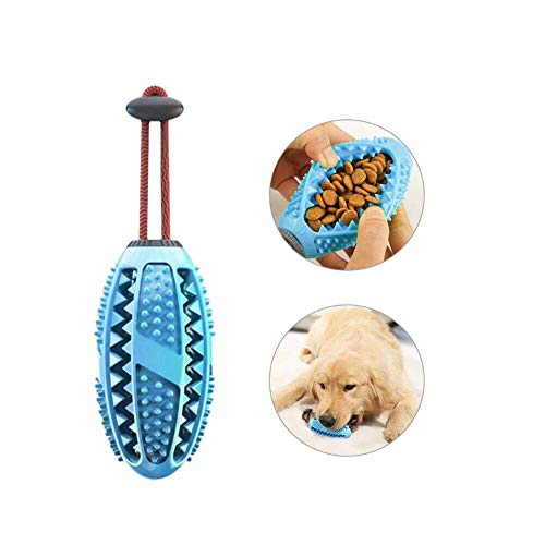 Bai You Mei Hundezahnbürste Hundespielzeug Ball ungiftiger Naturkautschuk langlebig beißsicher Zahnreinigungsspielzeug für Hunde (Blau) von Bai You Mei