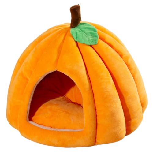 Bai42Ylou Kürbishöhle Kürbis geformt, Halloween-Katzenbett, geschlossene thermische Katzenhöhlenbett weiche bequem Bai42Ylou Kürbishöhle Kürbis geformt, Halloween-Katzenbett, geschlossene thermische Katzenhöhlenbett weiche bequem von Bai42Ylou