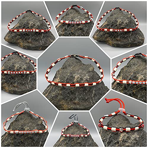 Bailey- Bijoux Anti Zecken- und Schmuckhalsband * EM Keramik Halsband * für Hunde und Katzen * (SCHWARZ - ROT) * INDIVIDUALISIERBAR MIT Namen UND VERSCH. PERLEN (25 cm KLICKVERSCHLUSS) von Bailey- Bijoux