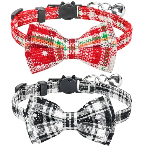 Baipesiy Weihnachtliches Schneeflocken-Katzenhalsband mit Schleife und Glocke, abnehmbare Katzenschnalle, abnehmbar, mit Glocke, Haustierhalsband, Weihnachten, Winter für Kätzchen, Katzenhalsband, Baipesiy Weihnachtliches Schneeflocken-Katzenhalsband mit Schleife und Glocke, abnehmbare Katzenschnalle, abnehmbar, mit Glocke, Haustierhalsband, Weihnachten, Winter für Kätzchen, Katzenhalsband, von Baipesiy