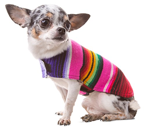 Hundebekleidung, handgefertigter Hundeponcho aus authentischer mexikanischer Decke, Rosa, Größe XS Hundebekleidung, handgefertigter Hundeponcho aus authentischer mexikanischer Decke, Rosa, Größe XS von Baja Ponchos