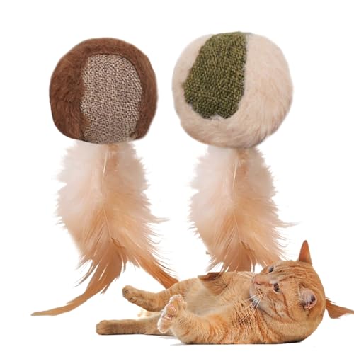 Bajbumgn Cat Chew Toys, Catnip -Spielzeug für Katzen - Kätzchen Plüschkatze Nip Spielzeug | Netter Puppenfederball, beruhige interaktive Innenspiele für Kätzchen, Bewegung, Zähneputzung von Bajbumgn
