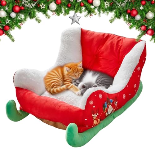 Bajbumgn Katzenkörbchen - Weihnachtsschlitten Hundebett - Gemütliches Isoliertes Wärmenest Für Winterkatzen Welpen Beruhigender Schlaf Bei Kälte Kuscheliger Indoor Ruheplatz Bajbumgn Katzenkörbchen - Weihnachtsschlitten Hundebett - Gemütliches Isoliertes Wärmenest Für Winterkatzen Welpen Beruhigender Schlaf Bei Kälte Kuscheliger Indoor Ruheplatz von Bajbumgn