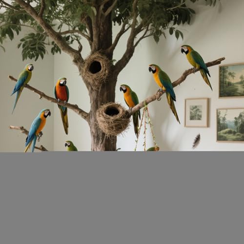 Bajbumgn Vogel Nest Für Käfig | Sittich Schaukel,Handgeflochtenes Atmungsaktives Vintage Rattan-Imitat Für Klettern Schlafen Nagen Futtersuche Nisten Lories Kanarienvögel von Bajbumgn
