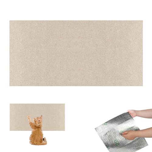 Baketron Selbstklebend Kratzmatte Katze,Katzenteppich für Kratzbaum,Kletter-Katzenkratzer,DIY Trimmbarer Teppich Matte Pad Katzenkratzbretter,Kratzbrett Katzen,Katzen Kratzwand,Möbelschutz(Khaki) von Baketron