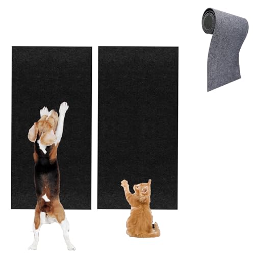 Baketron Selbstklebend Kratzteppich Katze Wand,Kratzmatte Katze,Kratzbrett Katzen,Katzenkratzbretter,DIY Zuschneidbare Teppich-Katzenmattenunterlage,Climbing Cat Scratcher(Schwarz) von Baketron