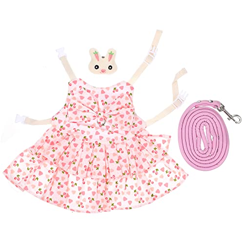balacoo 1 Satz Häschen-Prinzessin-Kleid Hasenkostüme Und Leine Tierisches Weihnachtskostüm Kaninchen-weihnachtsoutfits Katzen-Elfen-kostüm Süßes Hasenkleid Requisiten Koreanisch Baumwolle von balacoo