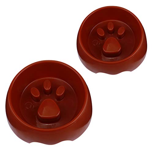 2 Stück Langsam Essende Hundenapf Plastikkaffeehundepfote Anti-Choke-Schüssel Langsamer Futterautomat für Hundewelpen (S + L) von balacoo