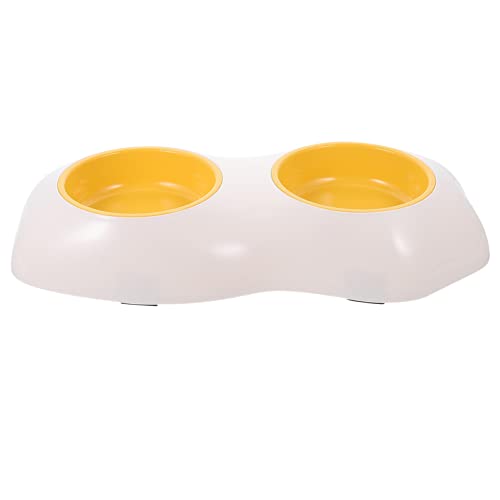 Katze Feeder Bowls Ei Yolkförmige Keramik Pet Food Wassereinzug Tellerplatte für Kleine Hunde Welpen Kätzchen Katze (Gelb) von balacoo