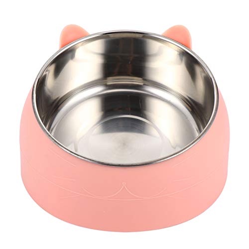 Tierfütterungsschalen Erhöht Edelstahl Hundefutterbehälter für Welpenkatzenwasserfutter Das Tierliebhabergeschenke Hält (Rosa 400Ml) von balacoo