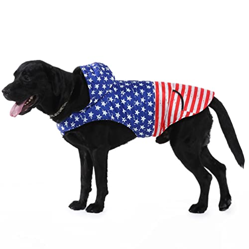 balacoo Haustierjacke Amerika-Flagge Hundepullover mit amerikanischer Flagge hundewintermantel hundemantel Haustierzubehör dekorativer Haustier-Hoodie Großer Hund schmücken Hundebedarf von balacoo