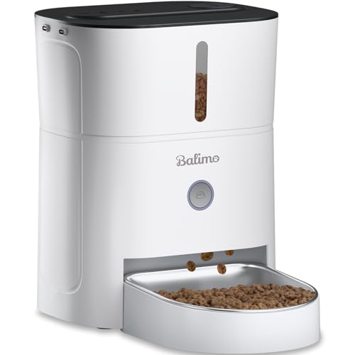 Balimo Futterautomat Katze 3L, Katzenfutter Automat mit Programmierbarem Timer, Futterautomat Hunde mit Nachtlicht, Fresh Lock Technologie, Edelstahlnapf,1 bis 6 Mahlzeiten pro Tag,Weiß Balimo Futterautomat Katze 3L, Katzenfutter Automat mit Programmierbarem Timer, Futterautomat Hunde mit Nachtlicht, Fresh Lock Technologie, Edelstahlnapf,1 bis 6 Mahlzeiten pro Tag,Weiß von Balimo