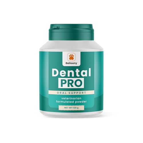 Balloony Dental PRO Zahnpulver für Hunde – Natürliche Zahnreinigung gegen Zahnbelag & Mundgeruch – Einfache tägliche Anwendung (120g) von Balloony