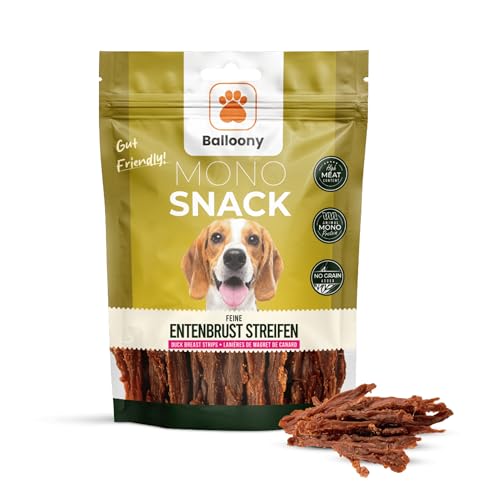 Balloony.pet Monosnack Feine Entenbrust Streifen – Getreidefreie, natürliche hundeleckerlies mit Monoprotein für anspruchsvolle Hunde (150 g) von Balloony