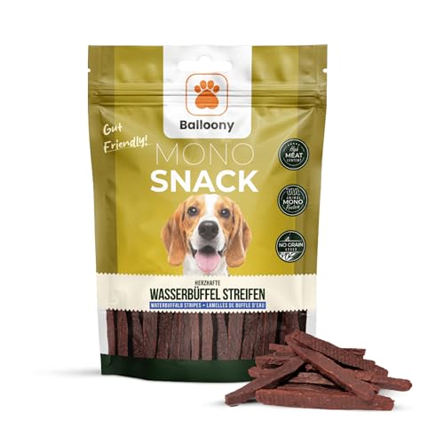 Balloony.pet Monosnack Herzhafte Wasserbüffel Streifen – Proteinreiche hundeleckerli für Junge und Erwachsene Hunde – Reine leckereien für Hunde (150 g) von Balloony