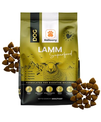German Shephy Dog Food | Hypoallergen | Getreidefreies Hundefutter trocken | Lamm & Reis | Magen schonend für ernährungssensible Hunde | Mit hohem Fleischanteil (10kg) von Balloony