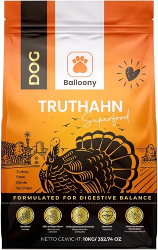 Getreidefreies Hundefutter trocken | Hypoallergen | Für Fell, Gelenke & Immunität | Truthahn & Kartoffel | Mit hohem Fleischanteil | Leicht verdaulich (3kg) von Balloony