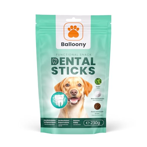 Zahnpflege Hund – Natürliche Kaustangen Hund für gesunde Zähne – 7 Dental Sticks pro Packung zur effektiven Hunde Zahnpflege von Balloony