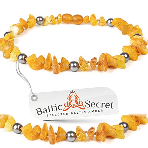 Bernsteinkette Hund, Bernsteinhalsband Hunde mit Perlen, Zeckenschutz Katze, Flohhalsband Hunde, 100% Bernstein roh (34) von Baltic Secret