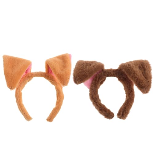 Baluue 2 Stück Niedliches Teiliges Hundeohren Stirnband mit Häschenfell und Spitzen Hörnern Attraktive Kopfbedeckung für Halloween Kostüm Vielseitiges Party Accessoire für Haustiere und von Baluue